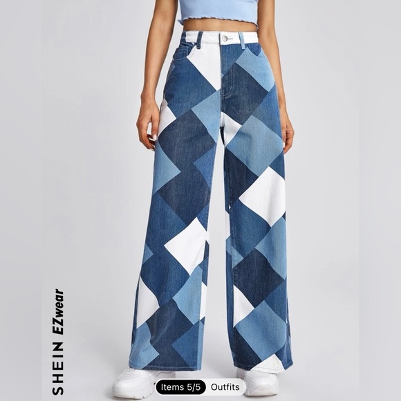 Cider Patchwork Jeans Size Large - Picture 5 of 6